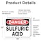Signmission Sulfuric Acid Danger Sign, Vinyl Decal, 14in W x 10in L, 2PK OS-2PACK-DS-D-1014-L-19474 - alternate 3